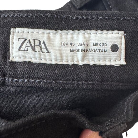 Zara black slim bootcut leg high rise jeans size 8 NWT - Picture 7 of 11